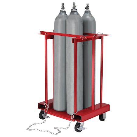 Global Industrial Mobile Forkliftable Cylinder Storage Caddy, 4 Cylinders 270217C